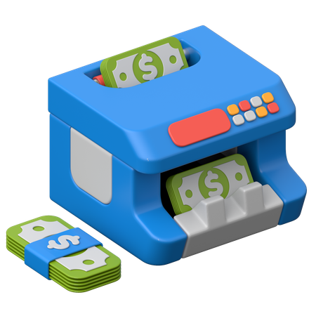 Cash Counting Machine  3D Icon