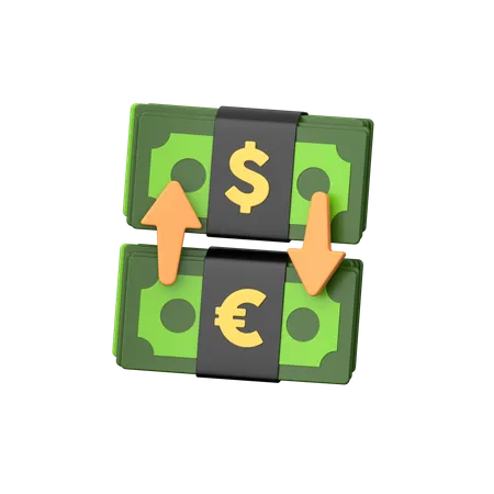 Cash Exchange 3 D Icon Depicts Currency Conversion Financial Transactions Currency Exchange And Transfer Of Money Between Different Currencies 3D Icon