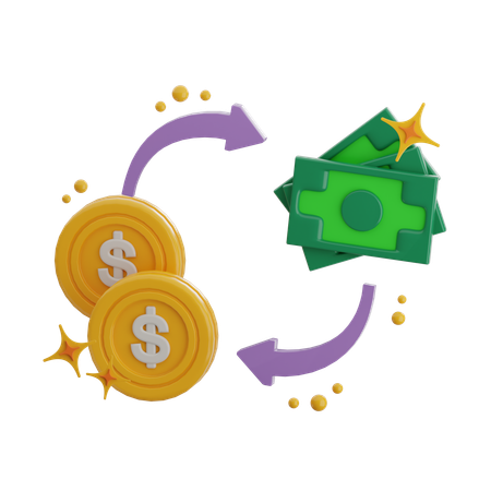 Cash Exchange  3D Icon