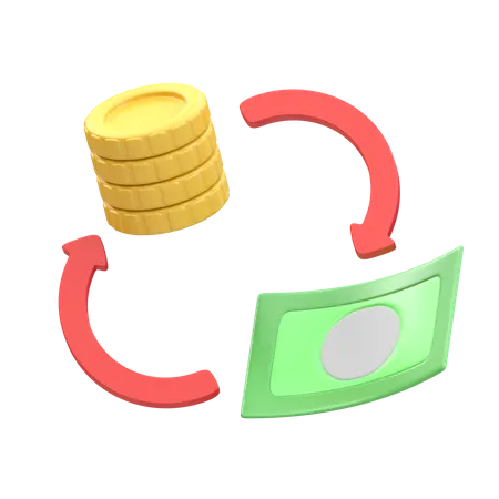 Money Exchange 3 D Rendering Illustration 3D Illustration