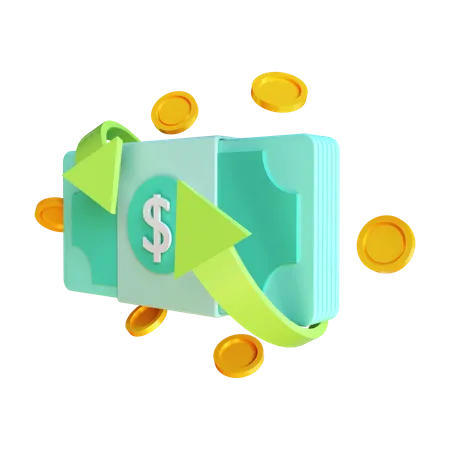 Cash Flow 3D Illustration