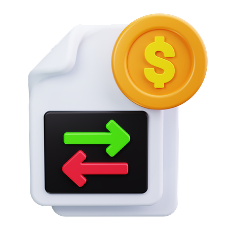 Cash Flow Statement  3D Icon