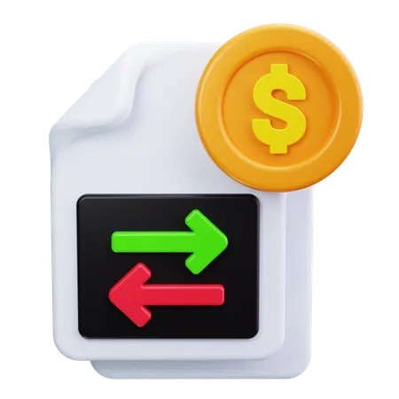 Cash Flow Statement  3D Icon