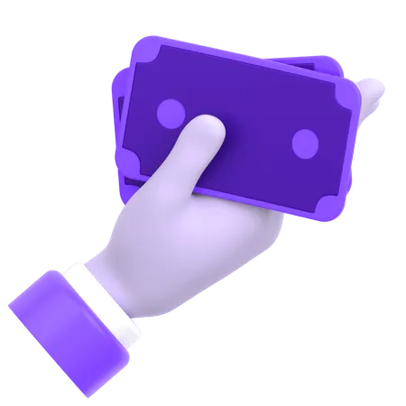 3 D Icon Of A Hand Handing Out Money 3D Icon