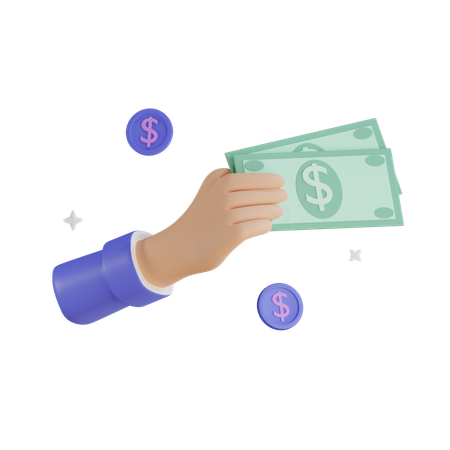 Cash In Hand  3D Icon