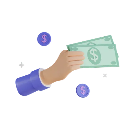 Cash In Hand  3D Icon