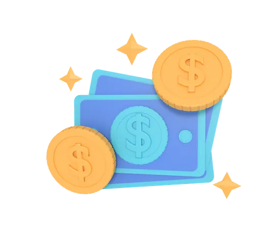 3 D Illustration Of Cash Money 3D Icon