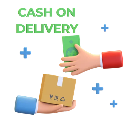 Cash On Delivery Transcaction Online Shop Icon 3D Illustration