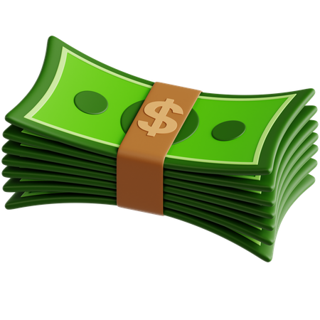 Cash Or Money Stack  3D Icon