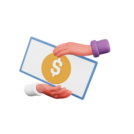 Cash Payment  3D Illustration