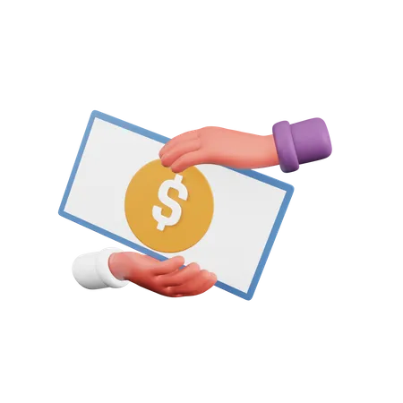 Cash Payment  3D Illustration