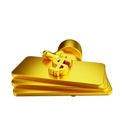 3 D Illustration Golden Hand And Money 3D Illustration