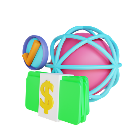 Cash Payment service  3D Illustration