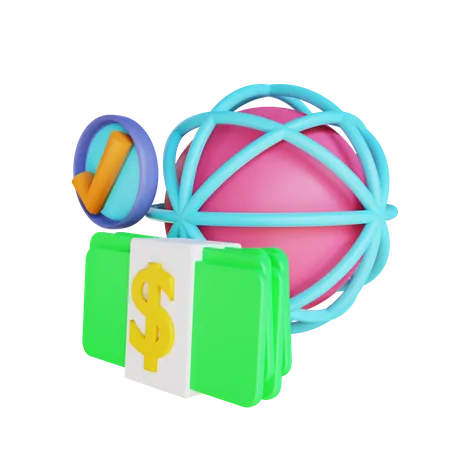 3 D Illustration Internet Payment And Money 3D Illustration