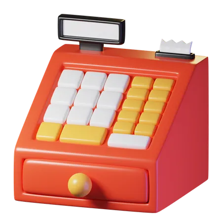 Cash Register Isolated On Transparant Background 3 D Illustration High Resolution 3D Icon