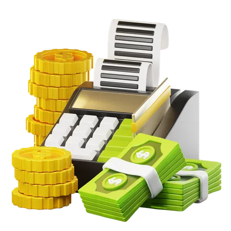 Business And Finance Illustration Cash Register Isolated On Transparant Background 3 D Illustration High Resolution 3D Icon