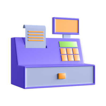 Cash Register  3D Illustration