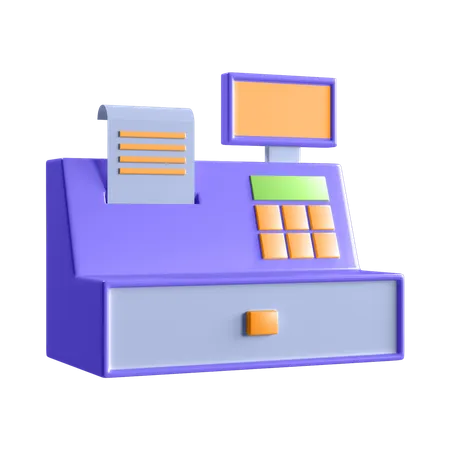 Cash Register  3D Illustration