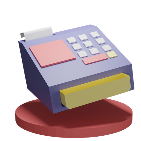Cash register 3D Illustration