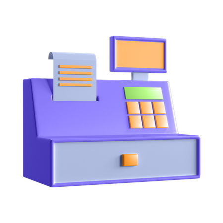 Cash Register 3D Illustration