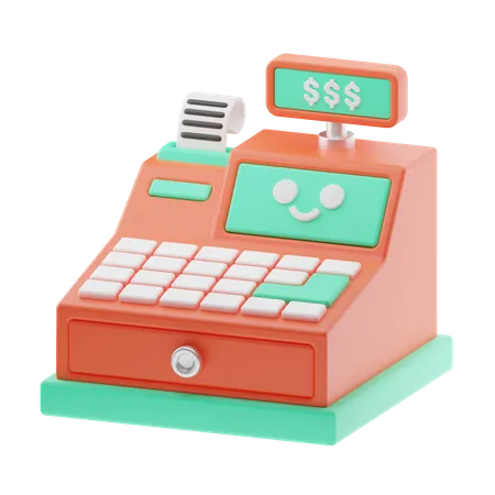 Cash Register Machine 3D Icon