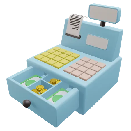 Cash Machine Open Grocery 3 D Icon Illustration With Tranparent Background 3D Icon