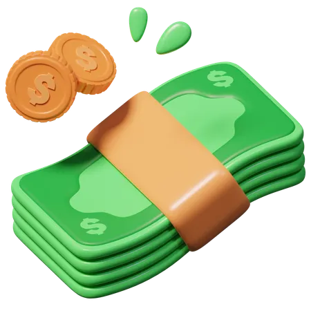 Cash Stack  3D Icon