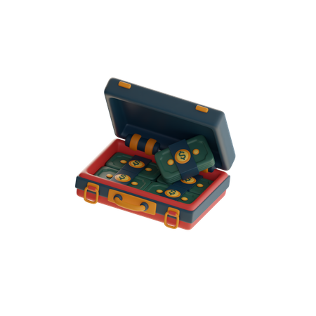 Cash Suitcase  3D Icon