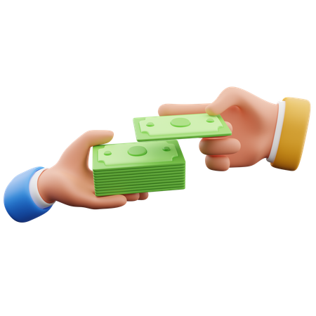 Cash transaction hand gesture  3D Icon