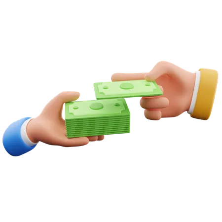 Cash transaction hand gesture  3D Icon