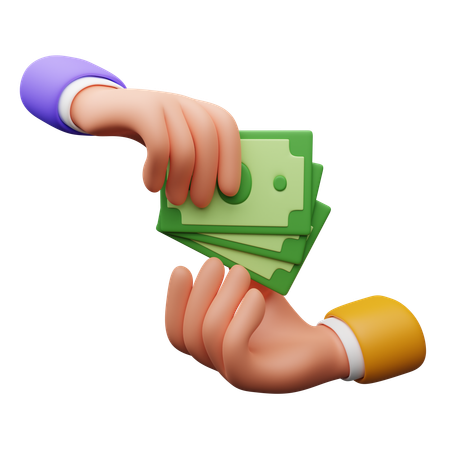 Cash transaction hand gesture  3D Icon