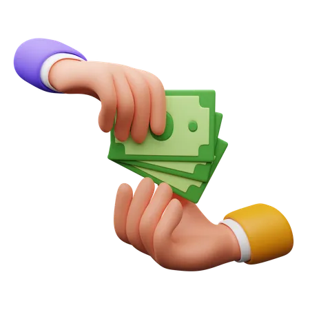 Cash transaction hand gesture  3D Icon