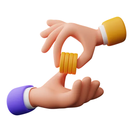 Cash transaction hand gesture  3D Icon