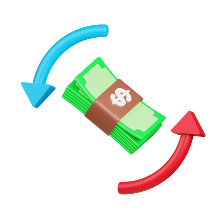 現金取引  3D Icon