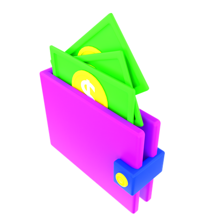 現金財布  3D Icon