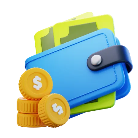 現金財布  3D Icon