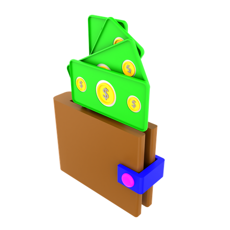 Cash wallet  3D Icon