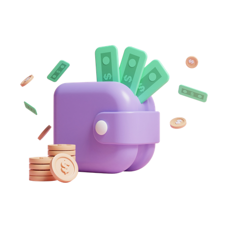 Cash Wallet  3D Icon