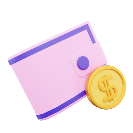 Cash Wallet 3D Icon