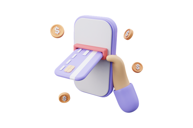 Cash withdrawal  3D Icon