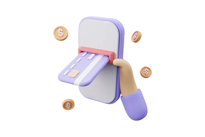 Cash withdrawal  3D Icon