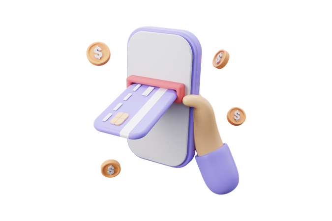 Cash withdrawal 3D Icon