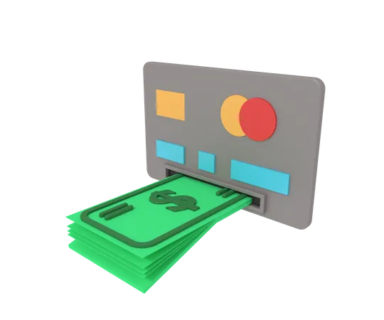 3 D Illustration Of Cash Withdrawal 3D Icon