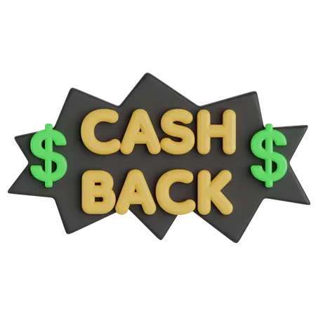 Cash Back 3 D Text 3D Icon