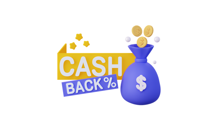 Cashback-Angebot  3D Illustration