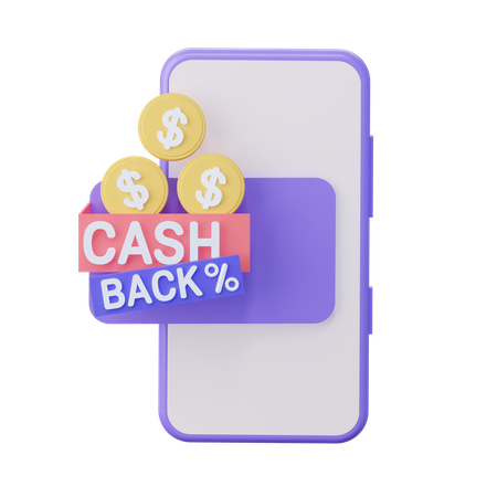 Cashback beim Online-Shopping  3D Illustration