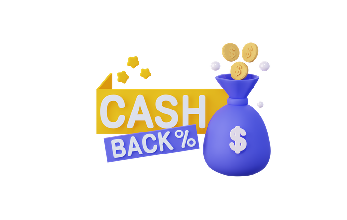 Cashback offer 3D Illustration