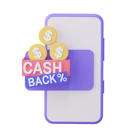 Cashback sur les achats en ligne  3D Illustration