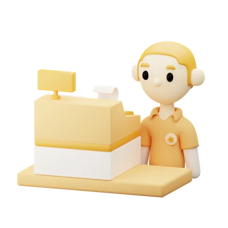 Cashier  3D Icon