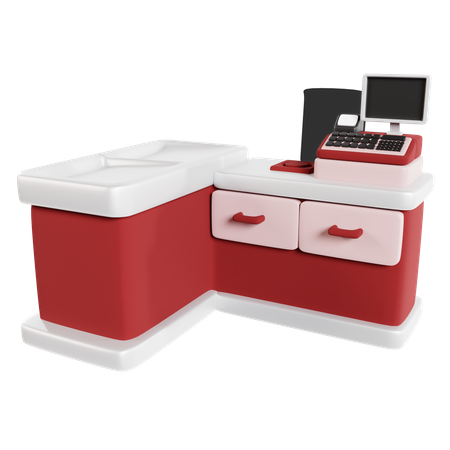 Cashier Desk  3D Illustration